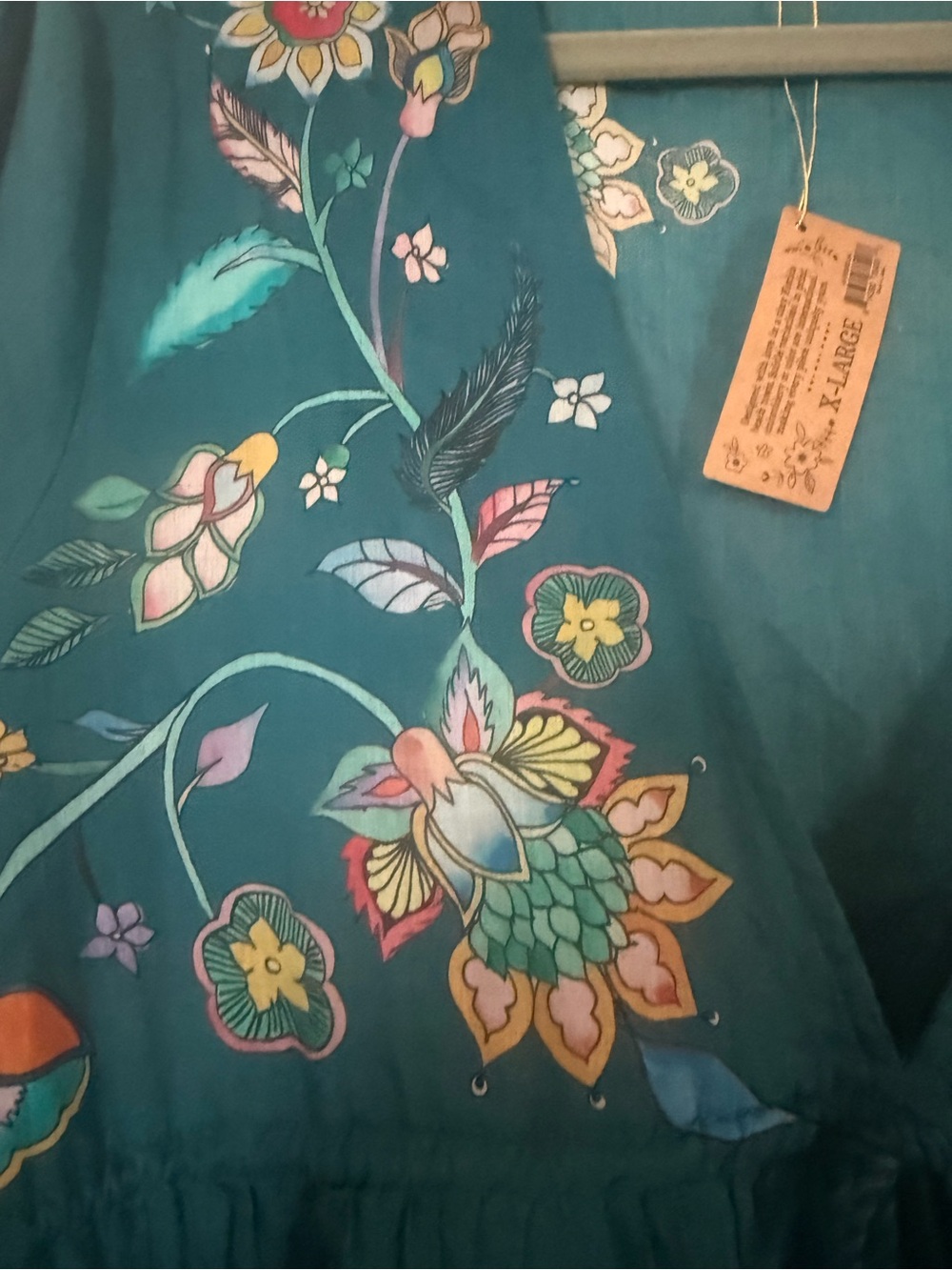 NATURAL LIFE Teal Floral Embroidered Maxi Dress - Picture 6 of 11